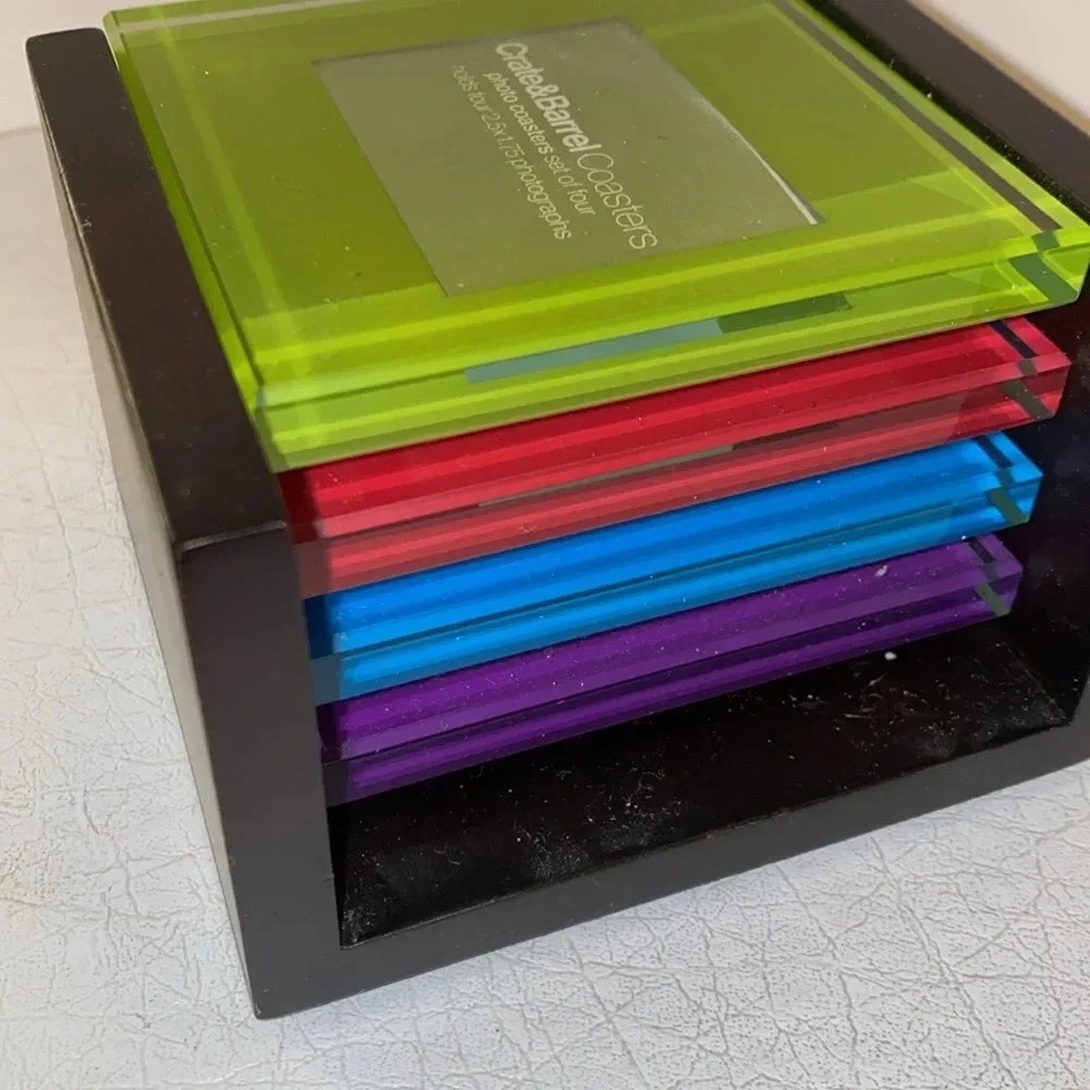 NWT Crate & Barrel Glass Coaster set
